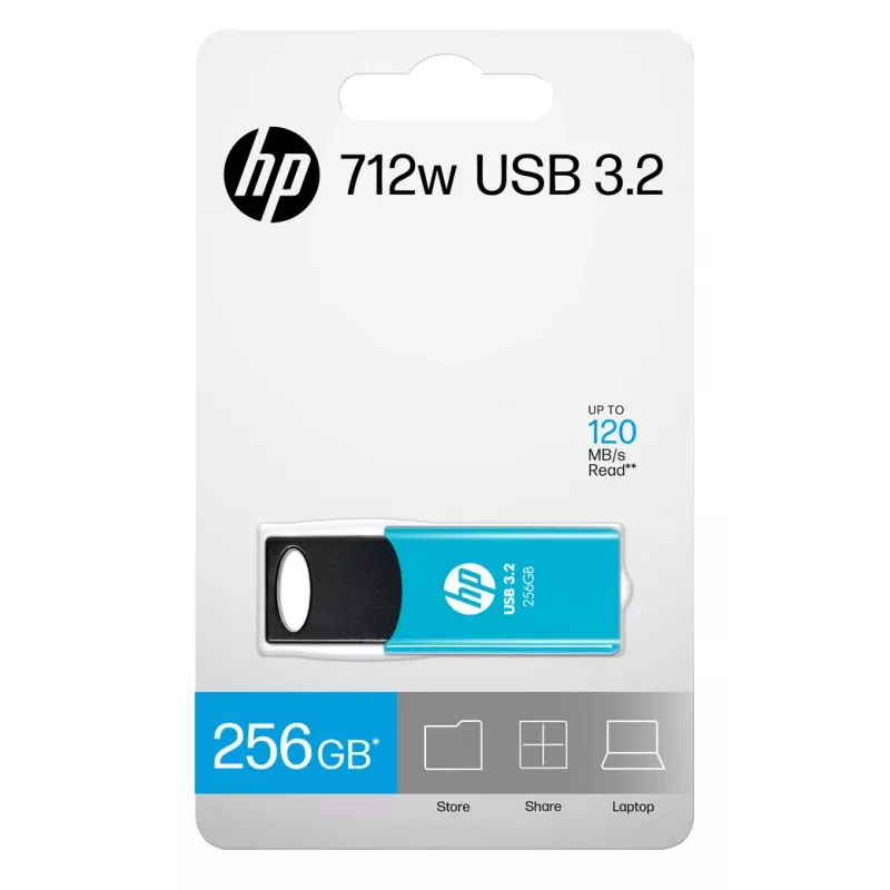 Pen USB HP 712w 256 GB USB Type-A 3.2 Gen 1 (3.1 Gen 1) Azul — formato Slide