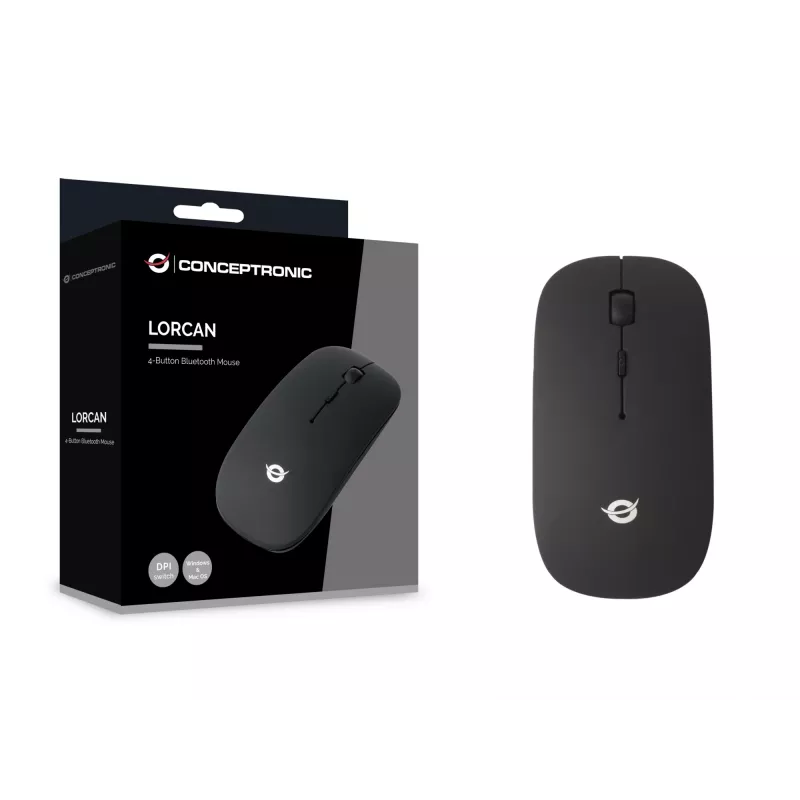 Conceptronic LORCAN01B rato Bluetooth de 4 botões