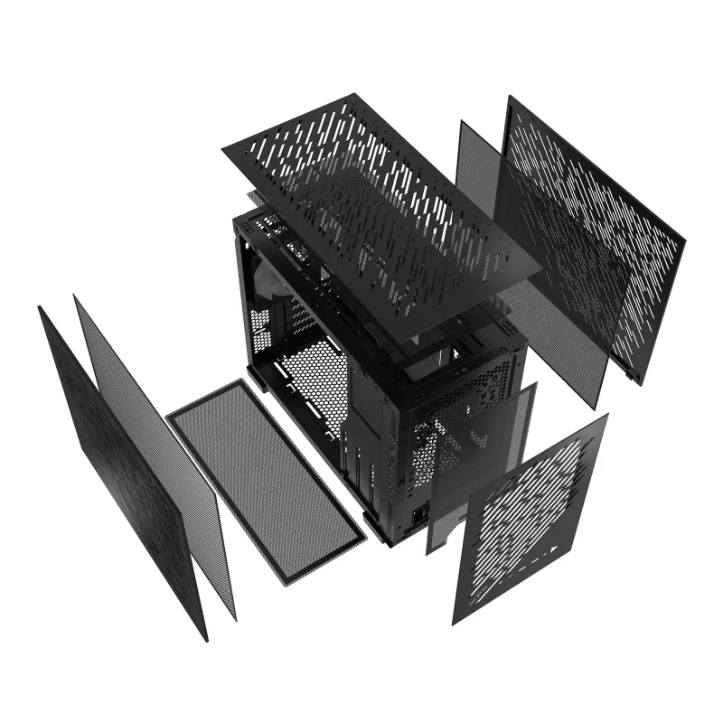 Caixa MID-TOWER XPG VALOR AIR NANO - Preto, Midi-Tower, PC, Preto, micro-ATX, Mini-ITX, SPCC, 17 cm