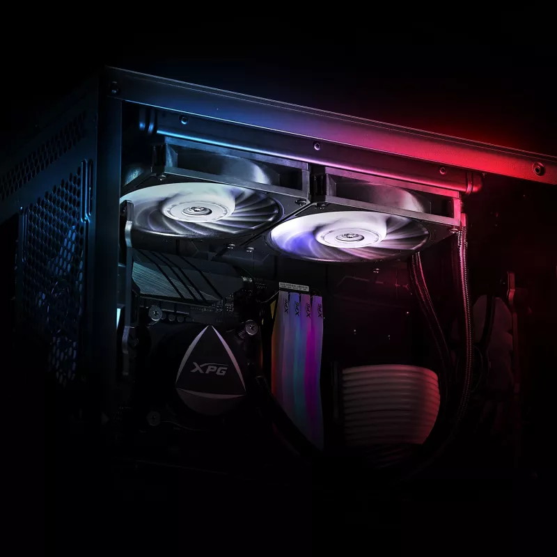 XPG VENTO PRO 120 PWM Preto, Ventoinha, 12 cm, 450 U/min, 2500 U/min, Preto, Branco