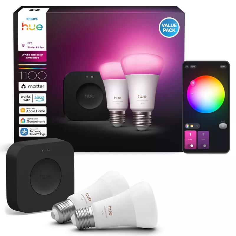 Philips Hue White and colour ambience Iluminação inteligente Conjunto de iluminação inteligente Bluetooth/Zigbee 8,1 W
