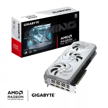 Placa gráfica GIGABYTE Radeon RX 9070 XT GAMING OC ICE 16 GB GDDR6 256-Bit PCIe 5.0 3 ventoinhas branco