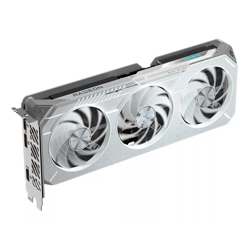 Placa gráfica GIGABYTE Radeon RX 9060 XT OC ICE — 16 GB GDDR6, 128-Bit, PCIe 5.0, 3 ventoinhas WINDFORCE