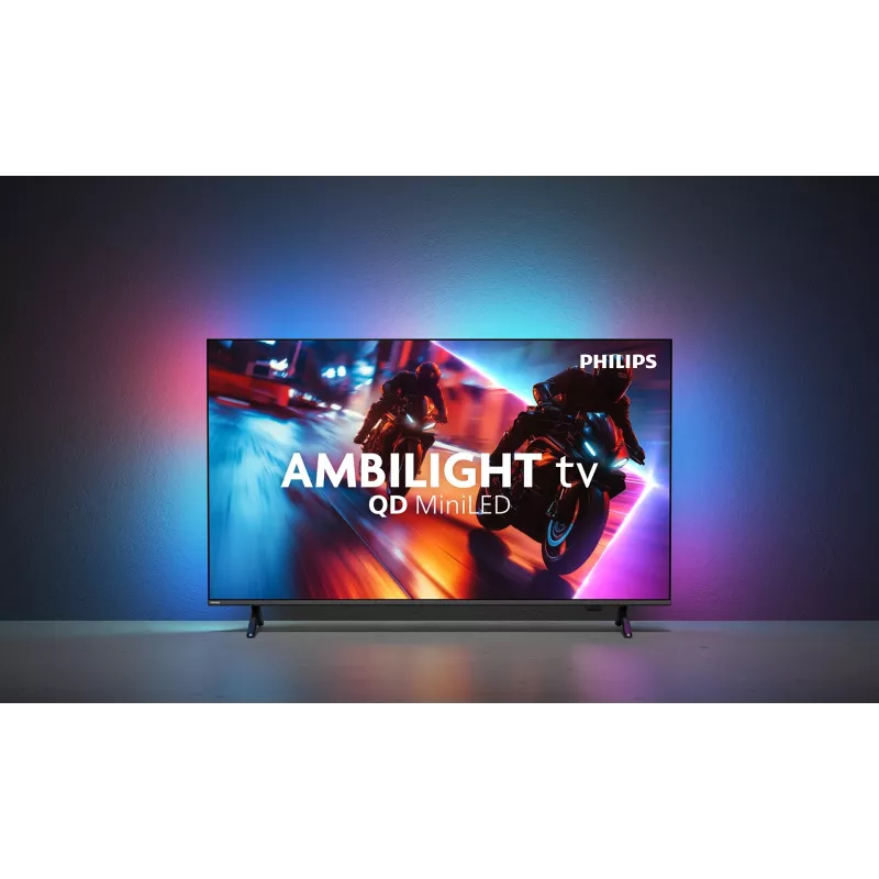 Philips Ambilight 55MLED910/12 televisor Mini LED QLED 139,7 cm (55 polegadas) 4K Ultra HD 144 Hz Smart TV Wi-Fi preto