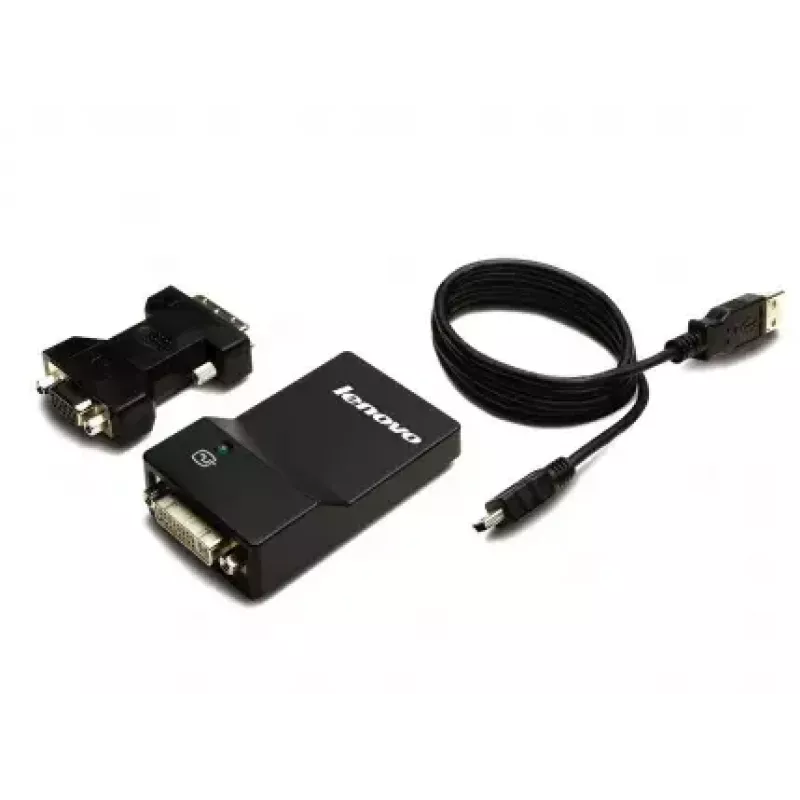 Adaptador gráfico USB Lenovo USB 3.0 - DVI/VGA 2048 x 1152 píxeis preto