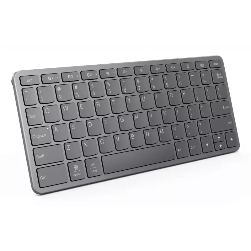 Teclado sem fios multi-dispositivo Lenovo — USB Type-C, Luna Grey, 255,8×105,9×14,6 mm, 5V 200mAh