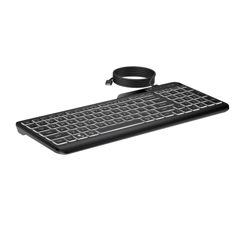 Teclado com retroiluminação com fios HP 400 Tamanho completo USB Preto
