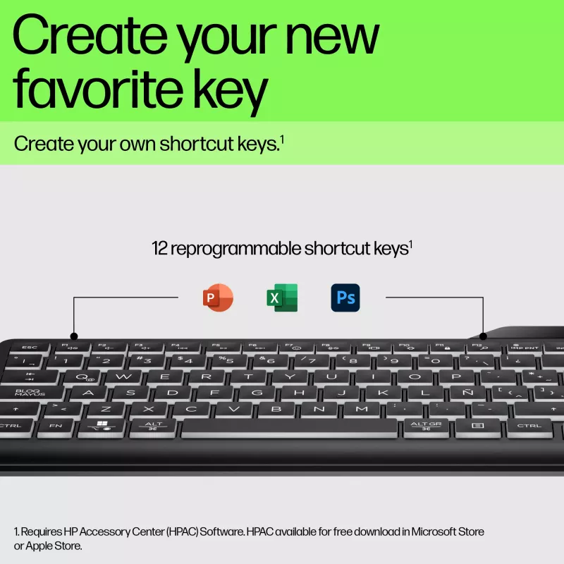 Teclado com retroiluminação com fios HP 400 Tamanho completo USB Preto