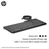 Teclado com retroiluminação com fios HP 400 Tamanho completo USB Preto