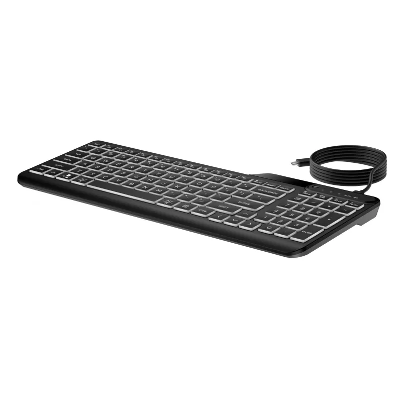 Teclado com retroiluminação com fios HP 400 Tamanho completo USB Preto