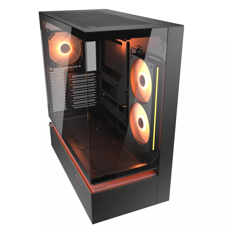 Caixa Midi-Tower COUGAR, CFV235, ARGB, vidro, preto
