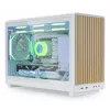 Caixa de PC Lian Li A3-mATX Micro Tower — branco com madeira, suporta fontes de alimentação ATX/SFX/SFX-L, Micro-ATX/Micro-ITX, 1x 3,5 polegadas + 2x 2,5 polegadas