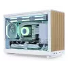 Caixa de PC Lian Li A3-mATX Micro Tower — branco com madeira, suporta fontes de alimentação ATX/SFX/SFX-L, Micro-ATX/Micro-ITX, 1x 3,5 polegadas + 2x 2,5 polegadas