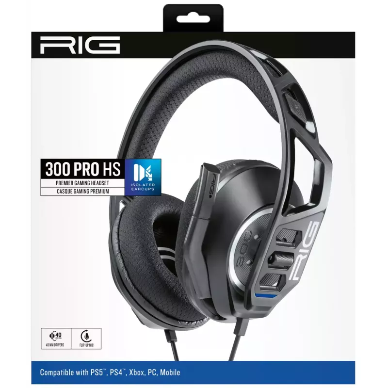 Nacon RIG 300 PRO HS auscultadores gaming, pretos