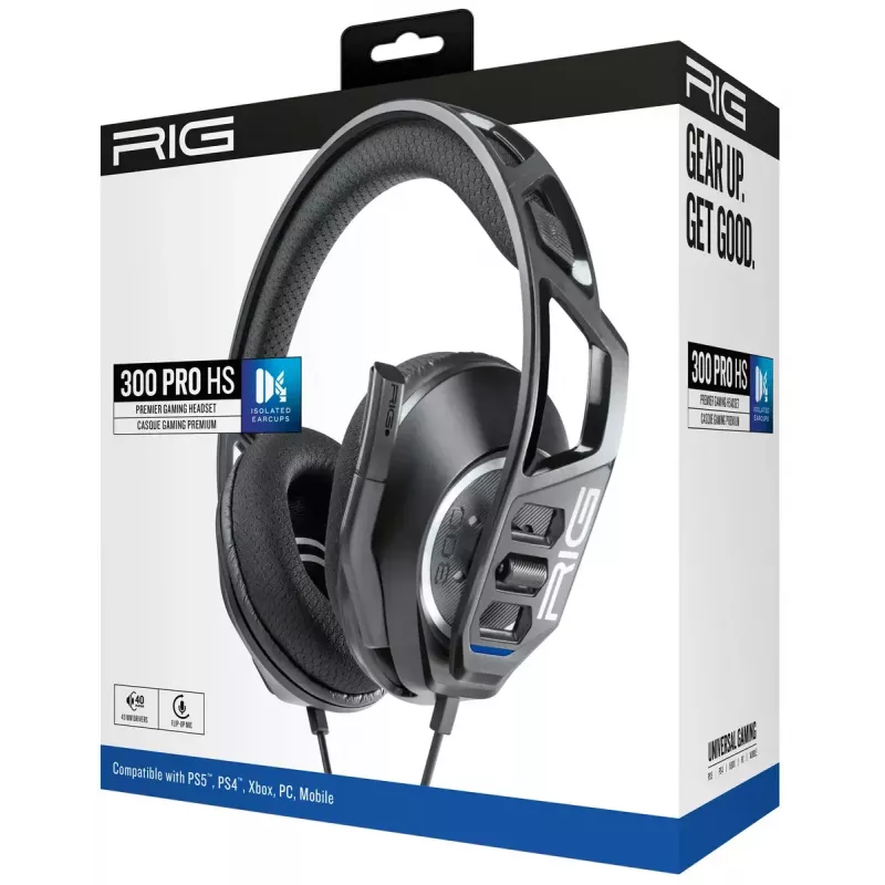 Nacon RIG 300 PRO HS auscultadores gaming, pretos