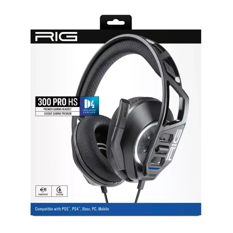 Nacon RIG 300 PRO HS auscultadores gaming, pretos