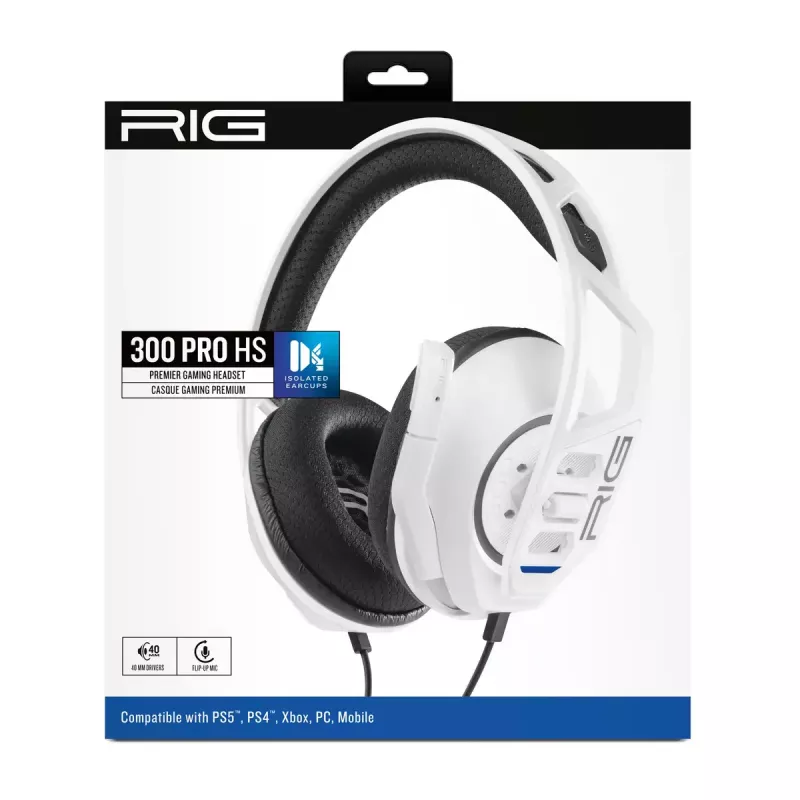 Nacon RIG 300 PRO HS auscultadores gaming, brancos