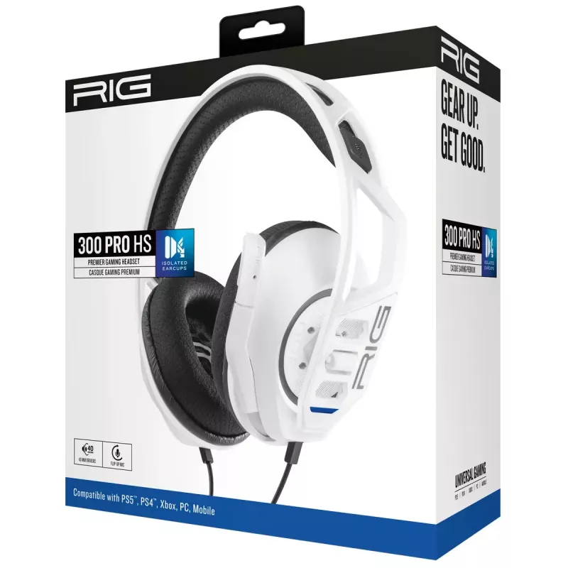Nacon RIG 300 PRO HS auscultadores gaming, brancos