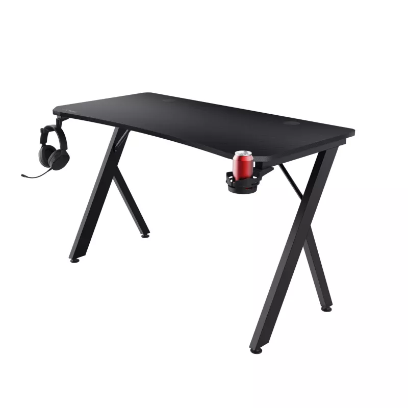Secretária Trust GXT 700 Omnius preta estrutura metálica retangular 1200x600x740mm