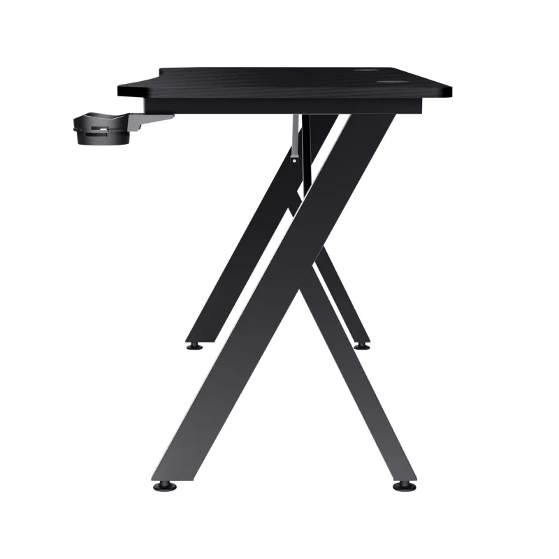 Secretária Trust GXT 700 Omnius preta estrutura metálica retangular 1200x600x740mm