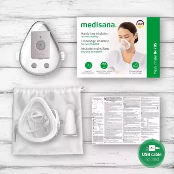 Medisana IN 705 inalador Mesh com bocal e máscara respiratória