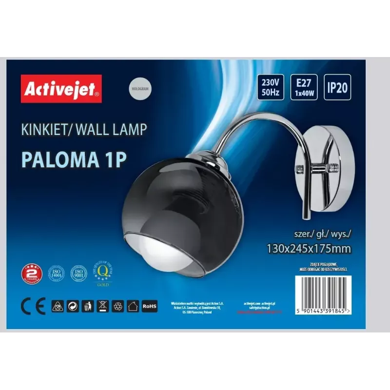 Activejet AJE-PALOMA 1P E27 1x40W candeeiro de parede