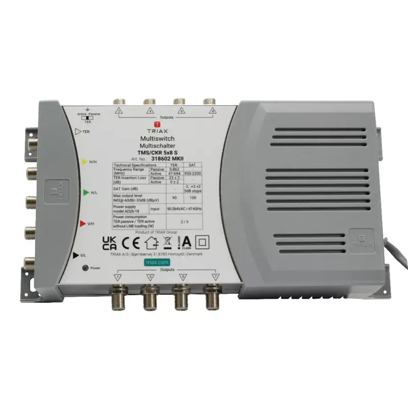 Multiswitch de satélite Triax 318602 5 entradas 8 saídas