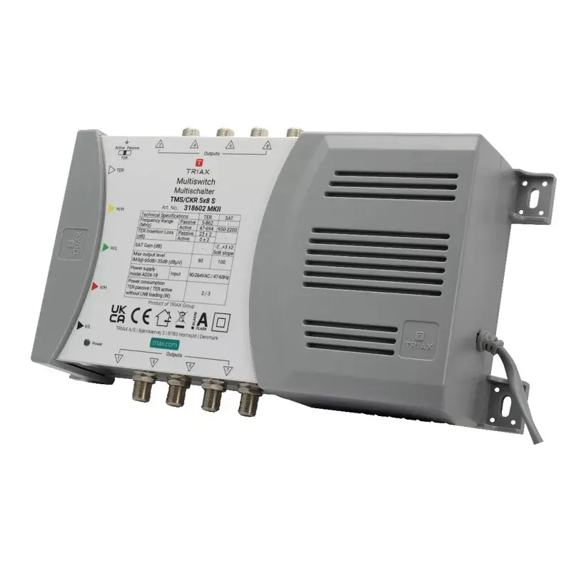 Multiswitch de satélite Triax 318602 5 entradas 8 saídas