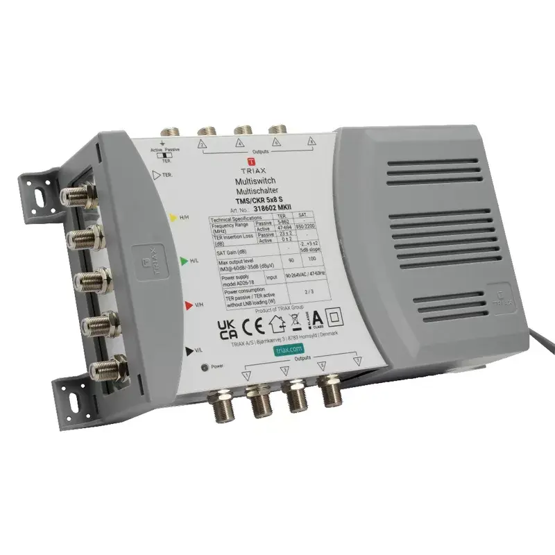Multiswitch de satélite Triax 318602 5 entradas 8 saídas