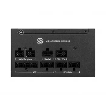 Fonte de alimentação MSI MAG A750GLS PCIE5 750W 24 pinos ATX totalmente modular 80 PLUS Gold preto
