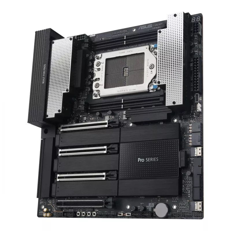 Placa-mãe ASUS PRO WS TRX50-SAGE WIFI A — AMD TRX50, socket sTR5, CEB, DDR5, Wi-Fi 7