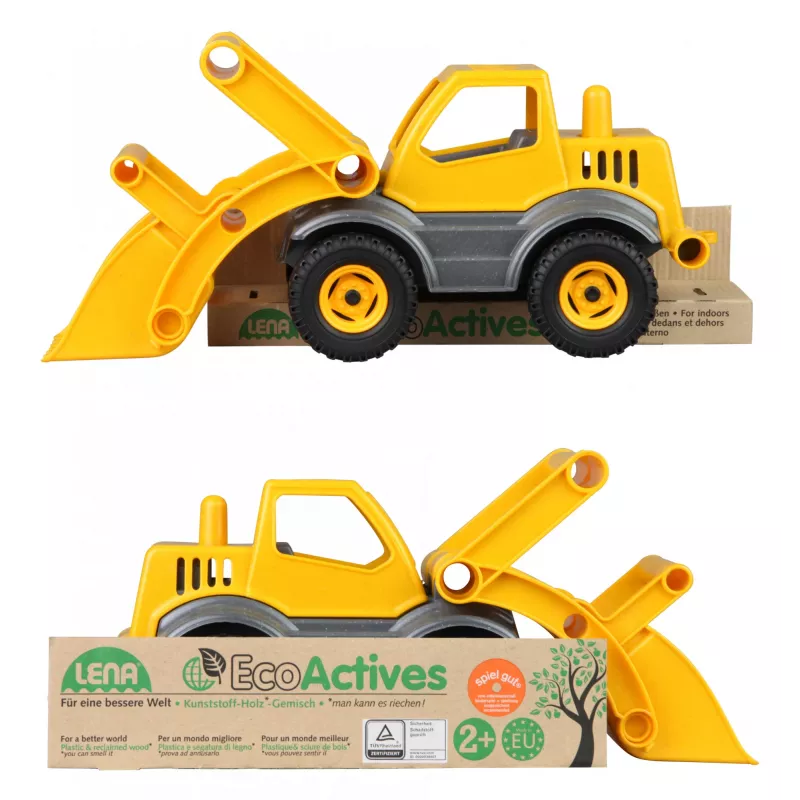 Lena EcoActives Earth Mover, Trator, 2 ano(s), Plástico, Madeira, Preto, Cinzento, Amarelo