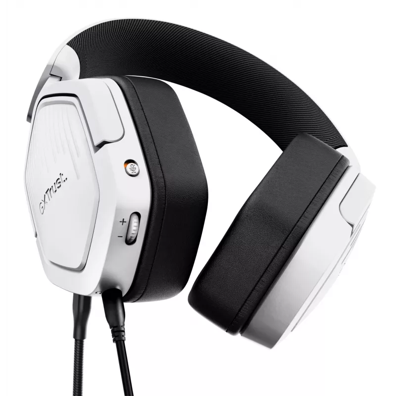 Headset Trust GXT492W Carus Com fios Arco de cabeça Gaming Branco