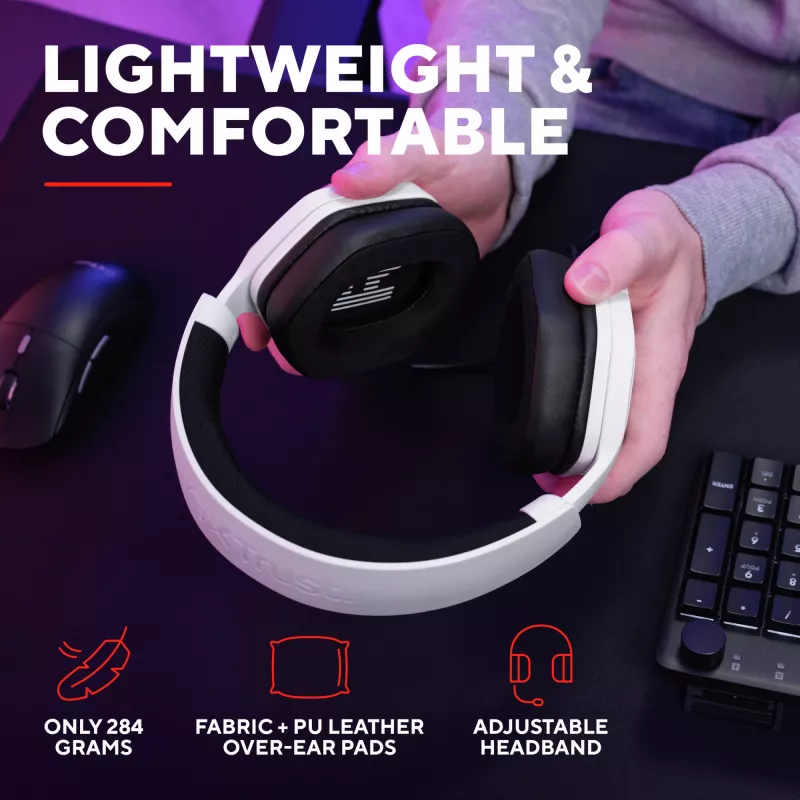 Headset Trust GXT492W Carus Com fios Arco de cabeça Gaming Branco