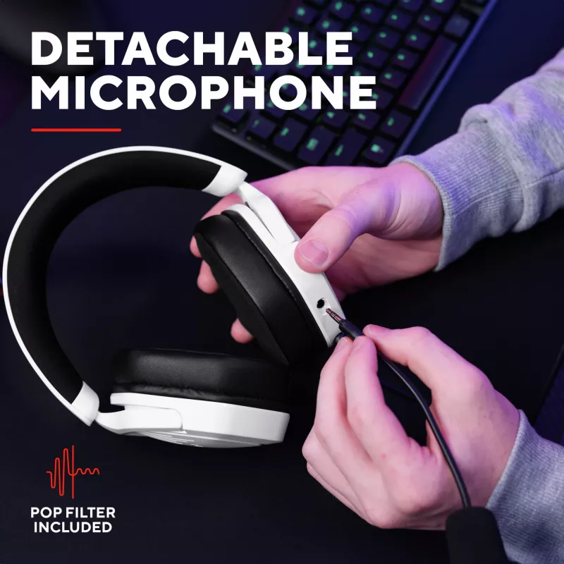 Headset Trust GXT492W Carus Com fios Arco de cabeça Gaming Branco