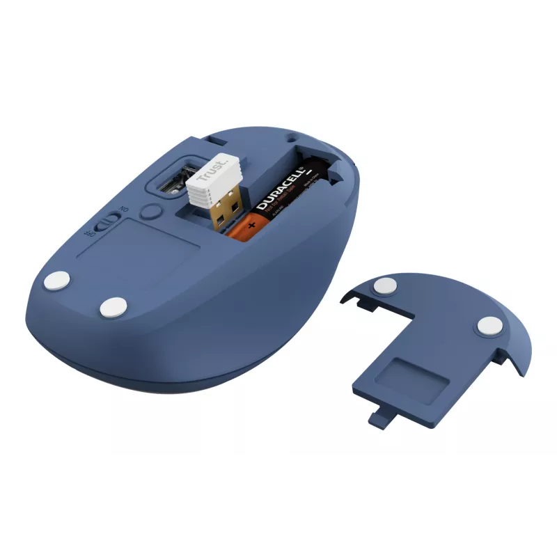 Rato Trust Yvi+ Universal Ambidestro RF Wireless + Bluetooth Ótico 1600 DPI