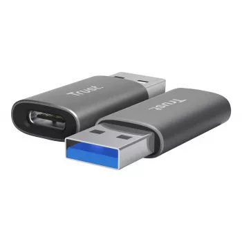 Trust Calyx USB Type-C USB Type-A Cinzento Conexão 1 USB Type-C Conexão 2 USB Type-A