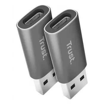 Trust Calyx USB Type-C USB Type-A Cinzento Conexão 1 USB Type-C Conexão 2 USB Type-A