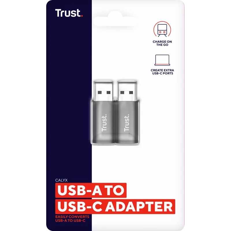 Trust Calyx USB Type-C USB Type-A Cinzento Conexão 1 USB Type-C Conexão 2 USB Type-A