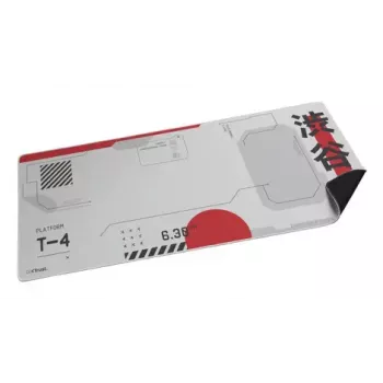 Tapete de rato gaming TRUST GXT 759 XXL — Superfície PET, 900×400 mm, bordas costuradas, base antiderrapante (Preto/Cinzento/Vermelho/Branco)