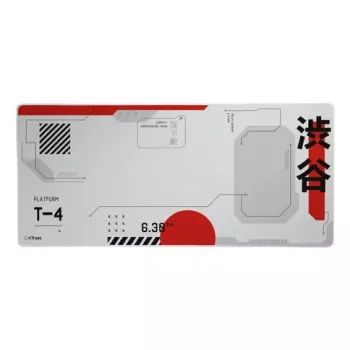 Tapete de rato gaming TRUST GXT 759 XXL — Superfície PET, 900×400 mm, bordas costuradas, base antiderrapante (Preto/Cinzento/Vermelho/Branco)