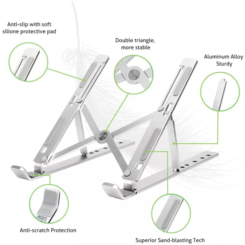 Techly ICA-TBL 134TY suporte para portátil/tablet, dobrável, ângulo de inclinação ajustável