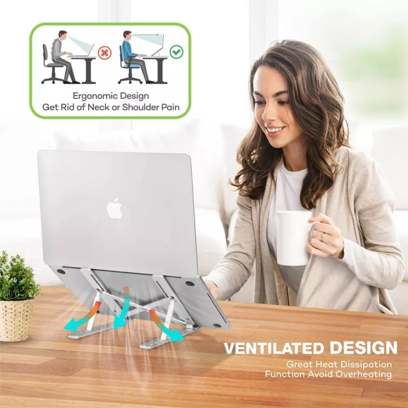 Techly ICA-TBL 134TY suporte para portátil/tablet, dobrável, ângulo de inclinação ajustável