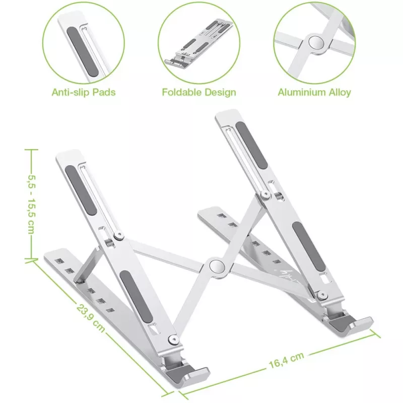 Techly ICA-TBL 134TY suporte para portátil/tablet, dobrável, ângulo de inclinação ajustável