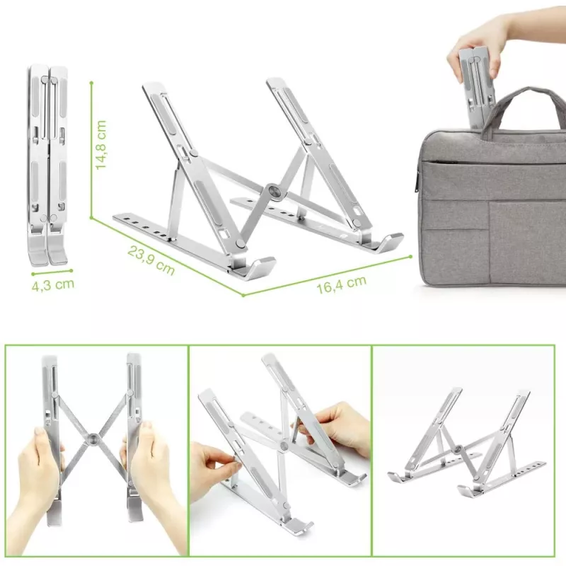 Techly ICA-TBL 134TY suporte para portátil/tablet, dobrável, ângulo de inclinação ajustável