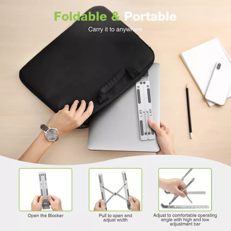 Techly ICA-TBL 134TY suporte para portátil/tablet, dobrável, ângulo de inclinação ajustável