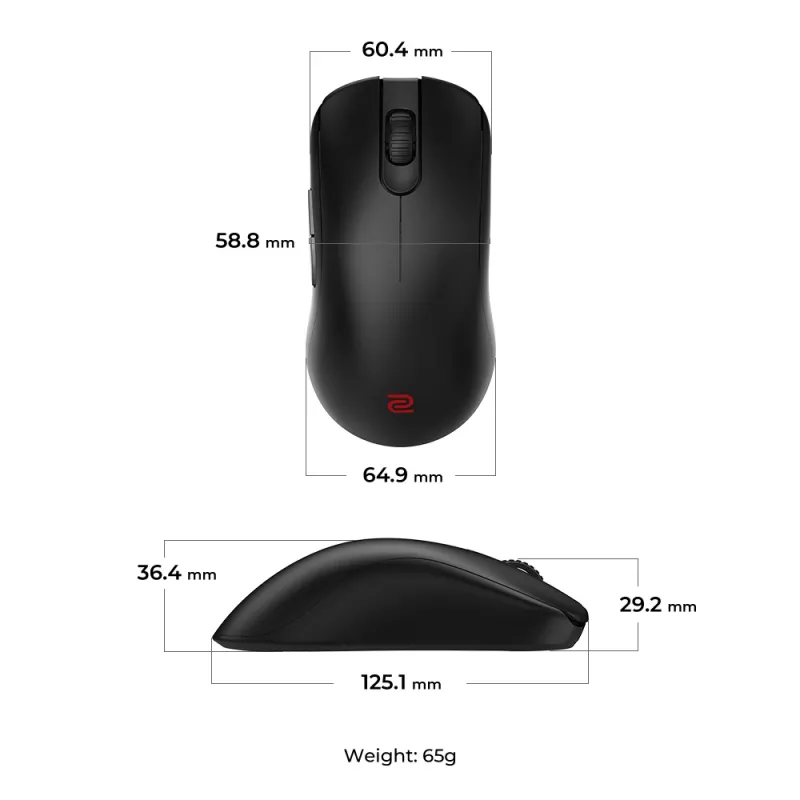 Rato ZOWIE FK2-DW Gaming destro RF sem fios 3200 DPI