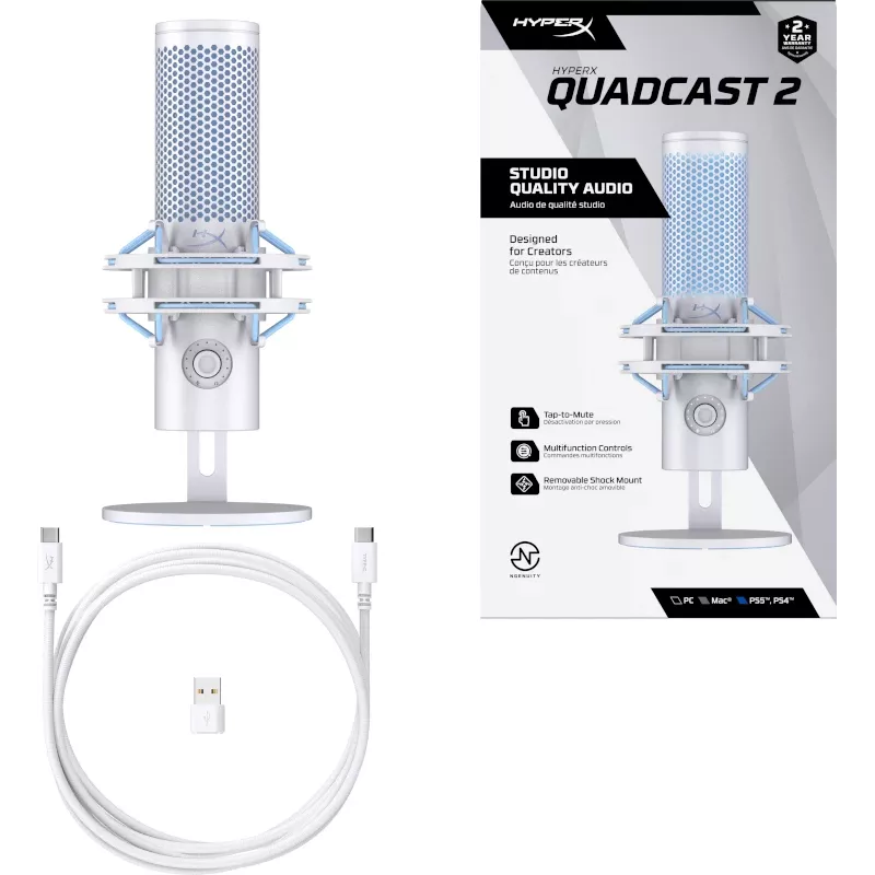 HyperX QuadCast 2 - Microfone USB (Frost)