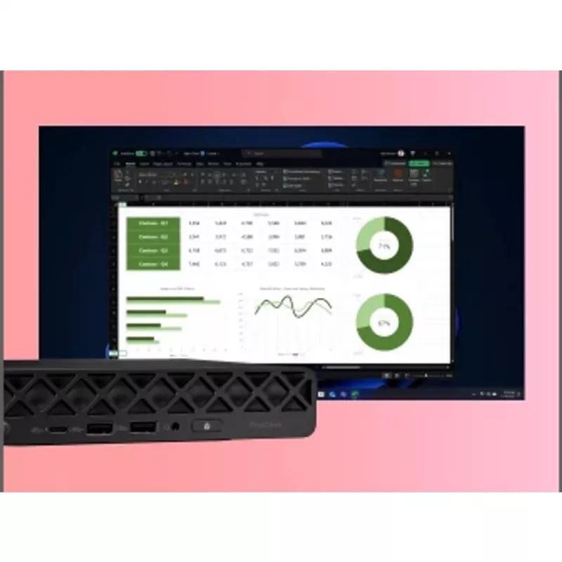 HP ProDesk 4 Mini G1i AI BY7D1ET mini PC, Intel Core Ultra 7 265T, 16 GB DDR5 5600, SSD de 1 TB, Intel Graphics, Windows 11 Pro, preto