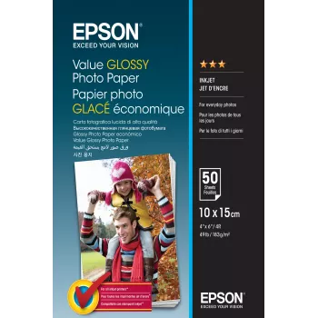 Epson Value Glossy Photo Paper - 10x15cm - 50 folhas